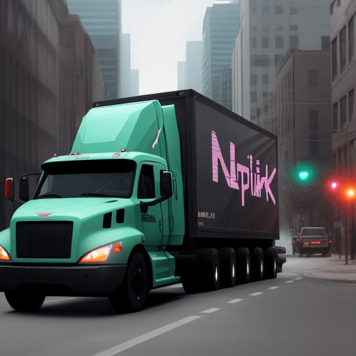 AI generated: nvinkpunk, robot uprising, truck
