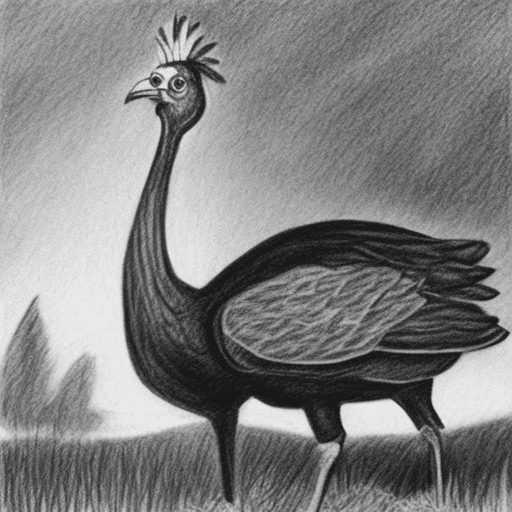 AI generated: simple pencil drawing of a turkey in nature
