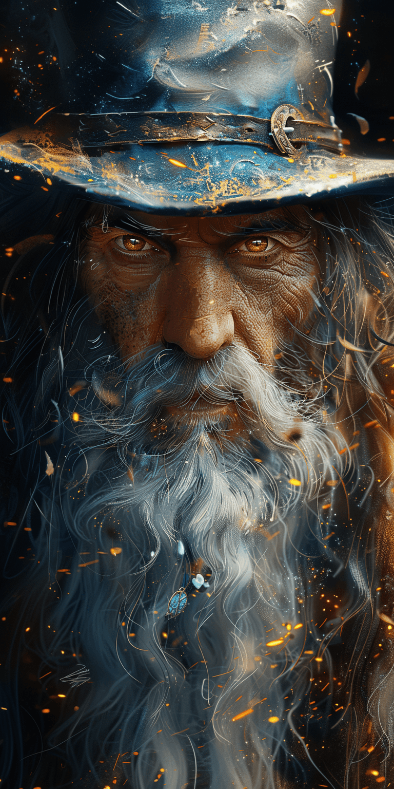 AI generated: An old wizard with a white beard and hat, fantasy character concept art, in the style of a watercolo...