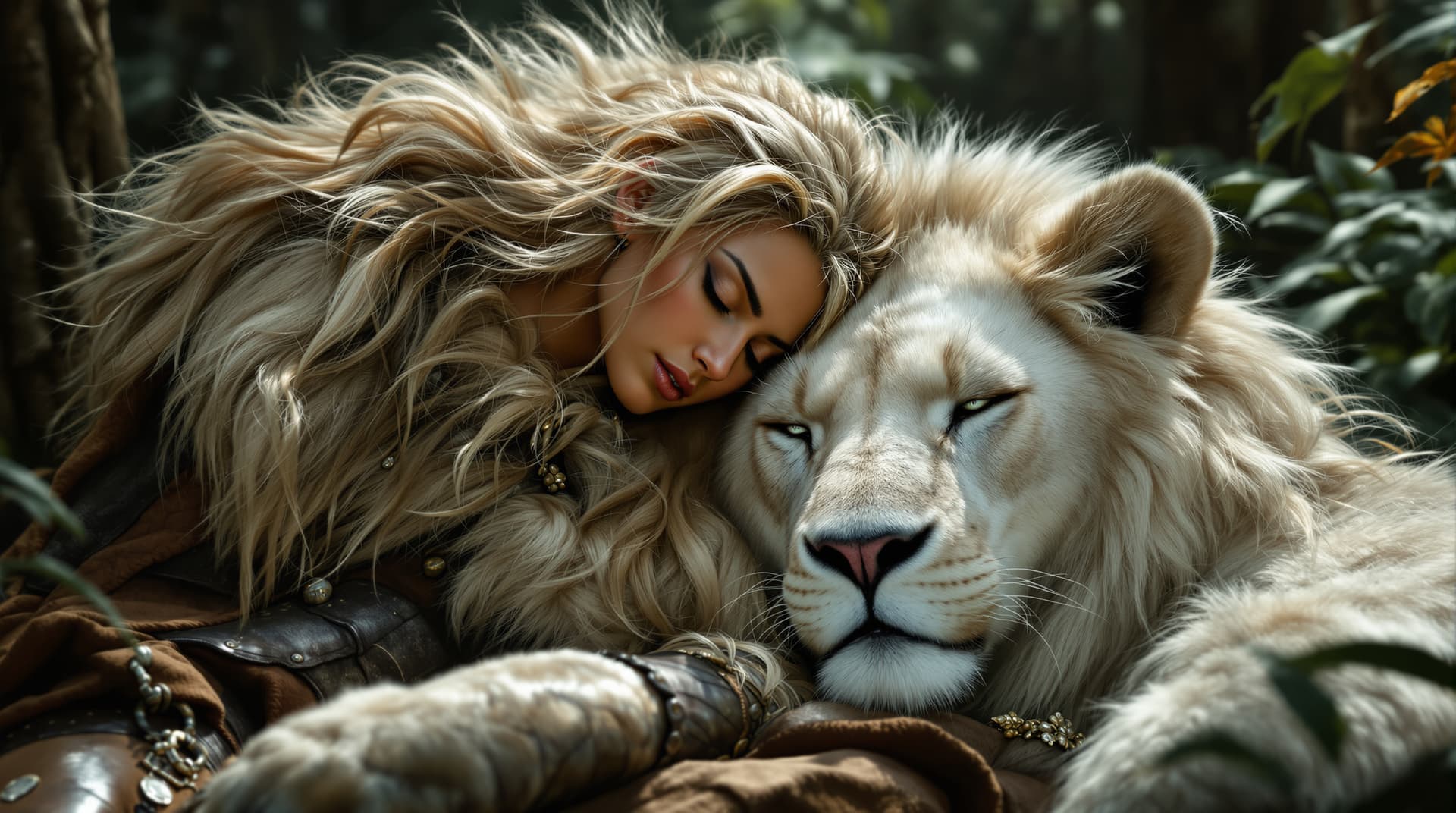 AI generated: img_1025. cdr Stunning image of a strong and beautiful white european warrioress with fierce white e...