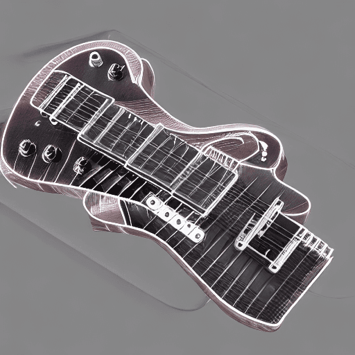 AI generated: skeletal electric guitar, cosmic guitar strings, cinematic lighting, 3d prop art, --ar 9:16