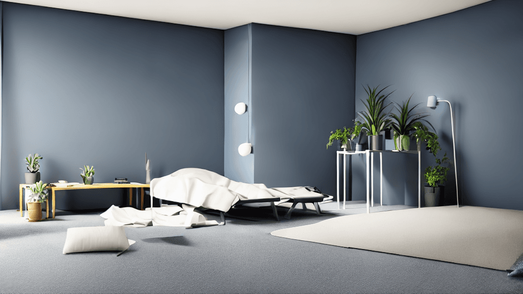 AI generated: large bright room, gymnasium, ceiling without lighting fixtures, flat ceiling, flat ceiling, health ...