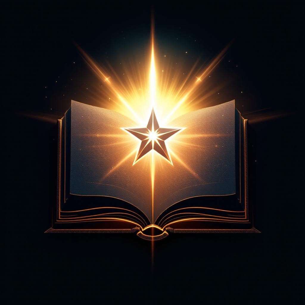 AI generated: Create an image of 

Industry Sigil: The Open Tome Star

A stylized book — open, luminous —
wit...