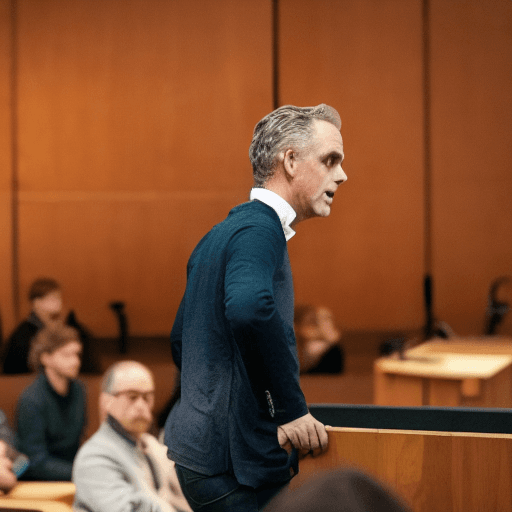 AI generated: jordan peterson giving a lecture, shot in 4k