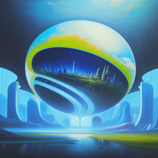 AI generated: Please paint the future world in oil painting.