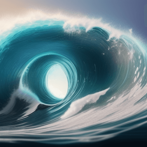 AI generated: Design a brandable image that depicts a digital wave embodying the power of artificial intelligence,...