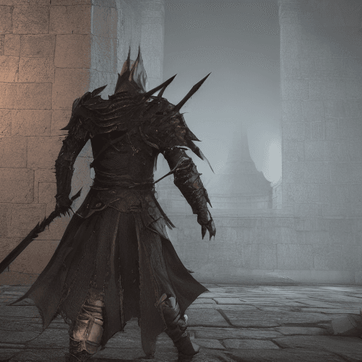 AI generated: character design, dark souls knight, full body, mist, photorealistic, octane render, unreal engine, ...