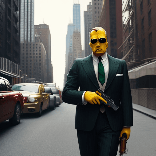 AI generated: Home Dressed in a Gucci suit, looking like a gangster, 1930's style, Mafia gangster Homer Simpsons, ...