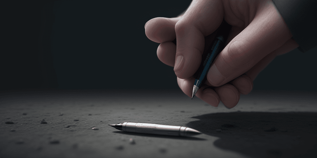 AI generated: A man who cannot find his pen where he dropped it , reality , 8k , hd , simulation world , fantastic...