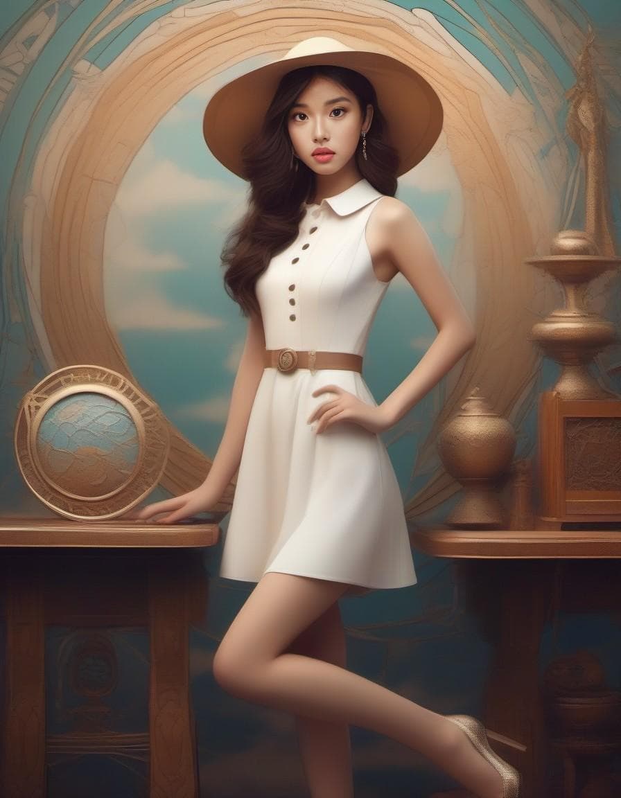 AI generated: Hyper realistic, beautiful funny anime, high fashion model, high heels, sandals, hats, sunglasses, C...