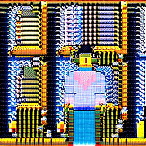 AI generated: reading book with man,pixel art