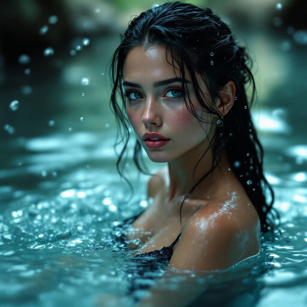AI generated: A water woman full image 8K resolution