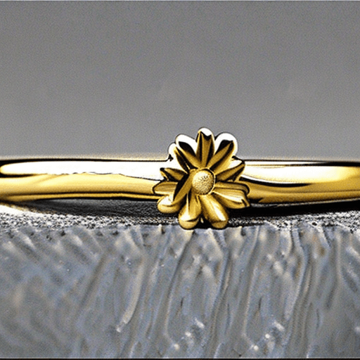 AI generated: It generates a handcrafted ring with a distinctive and detailed floral design. The main material is ...
