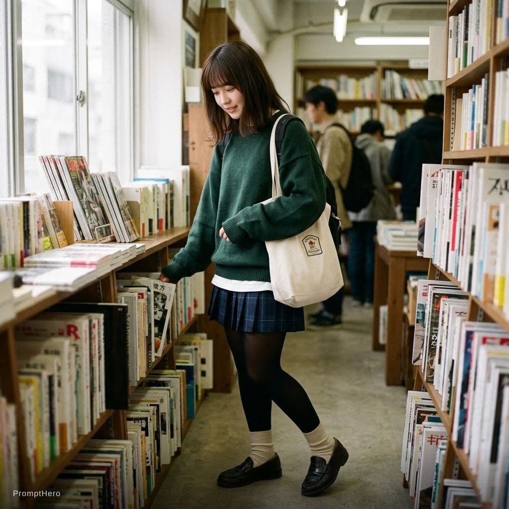 AI generated: Japanese teen, 18 years, in stockings