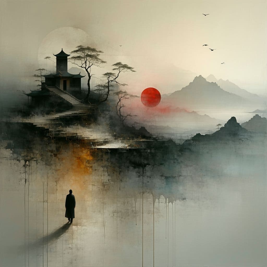 AI generated: Compose a richly emotive, conceptually layered visual piece that explores the interplay of memory, i...