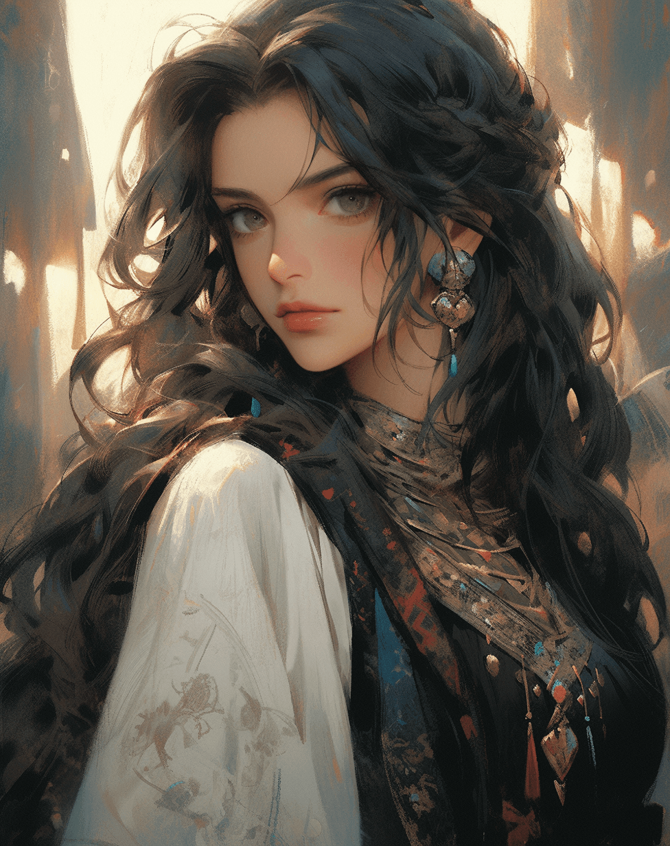 AI generated: ioh kardashian obrien fantasy art by mark adams, in the style of western zhou dynasty, metallic ethe...