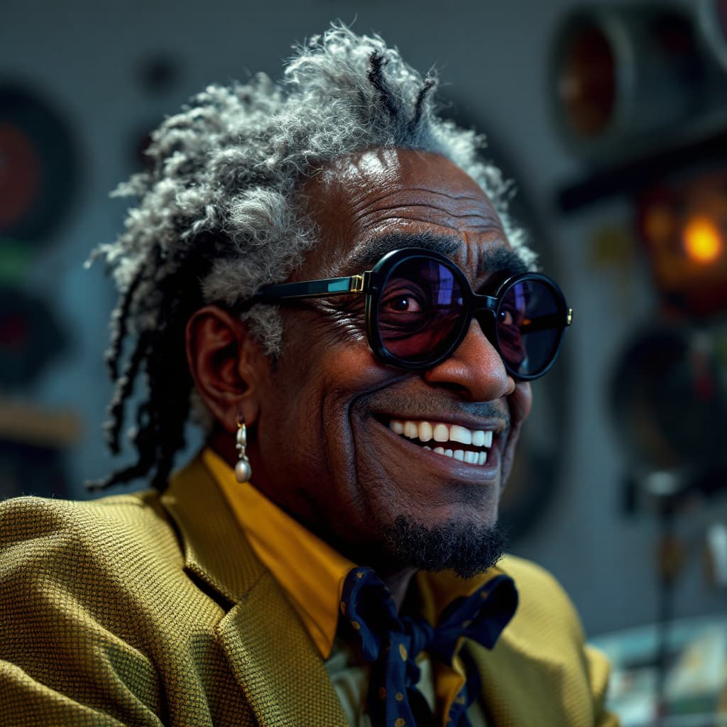 AI generated: Robert mugabe pixar style in a podcst studio 