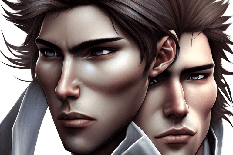 AI generated: concept design of the character concept art of Dante is a young man in his mid-20s, with a lean and ...