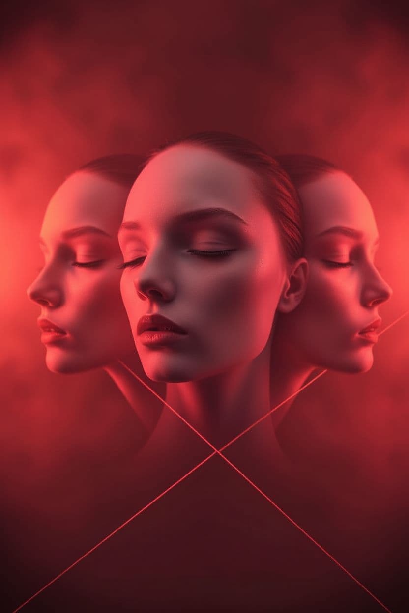 AI generated: "Professional concept art photography capturing a head and shoulders portrait within a thick, foggy ...