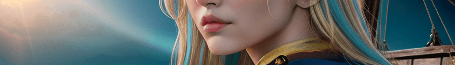 AI generated:  a stunning realistic photograph portrait of a beautiful blonde 20 year old woman, (aboard a pirate ...