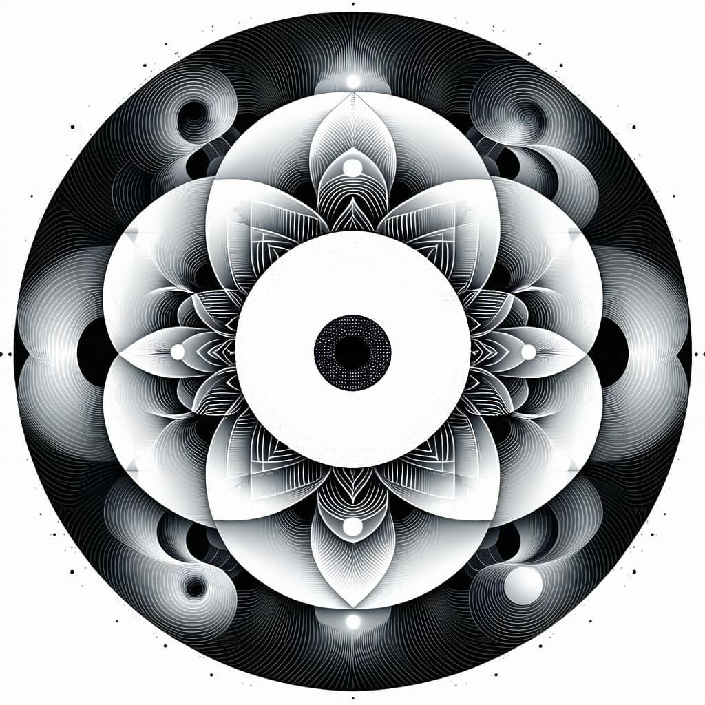 AI generated: A deeply meditative and calming Zen mandala with intricate yet fluid swirling patterns, sacred geome...