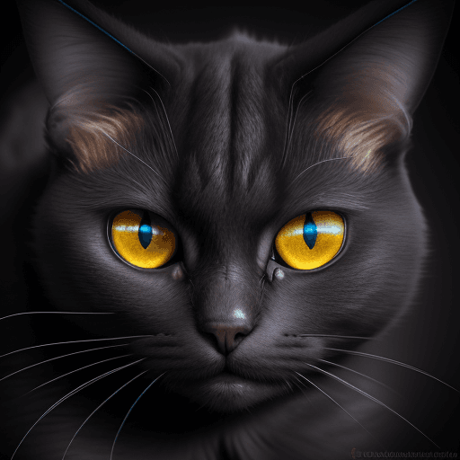 AI generated:  a hyperrealistic digital painting of a cat's eyes that convey a menacing and intense gaze. Utilize ...