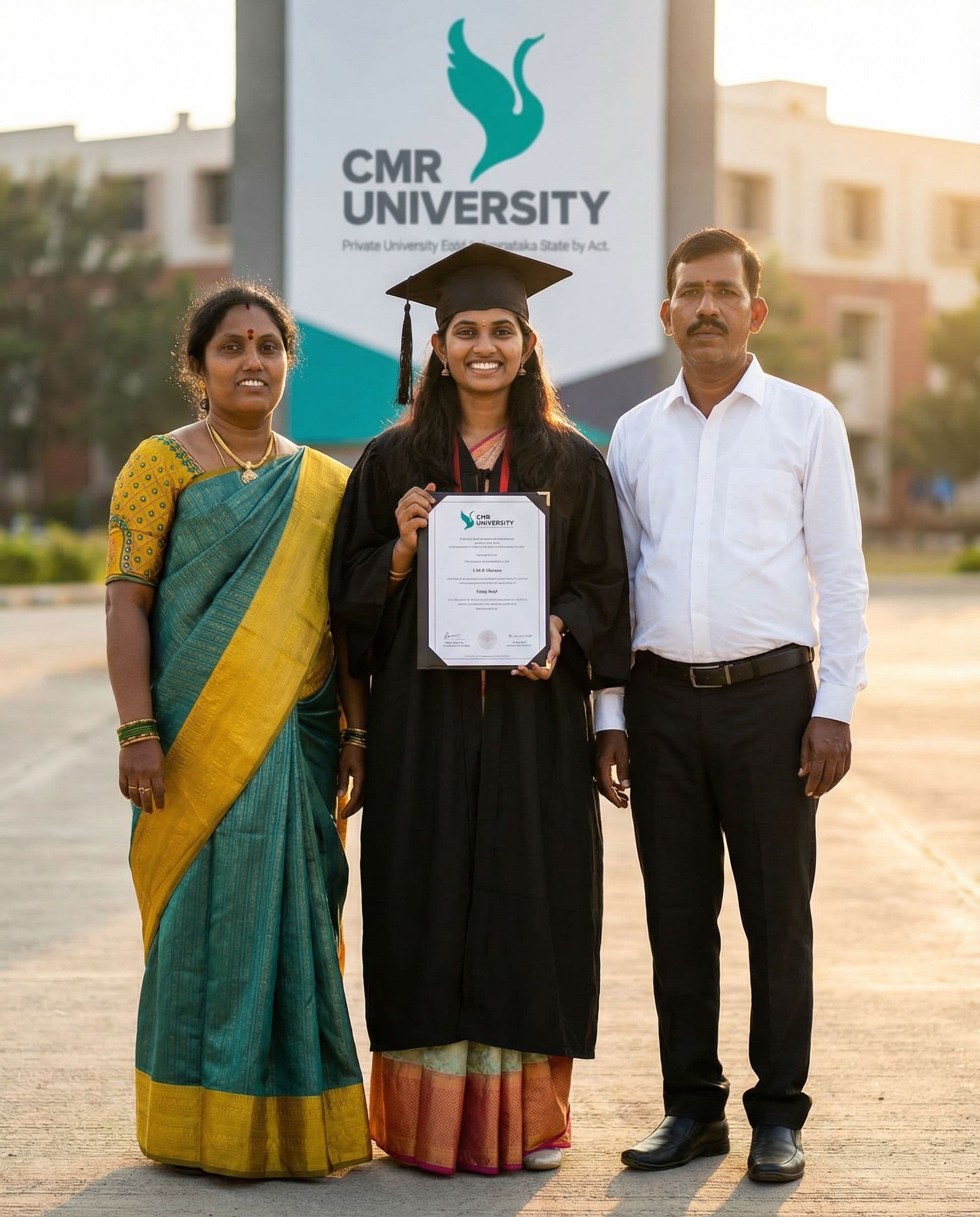 AI generated: Photo of a ultra realistic graduated girl student by front side, student with a graduate cap, studen...