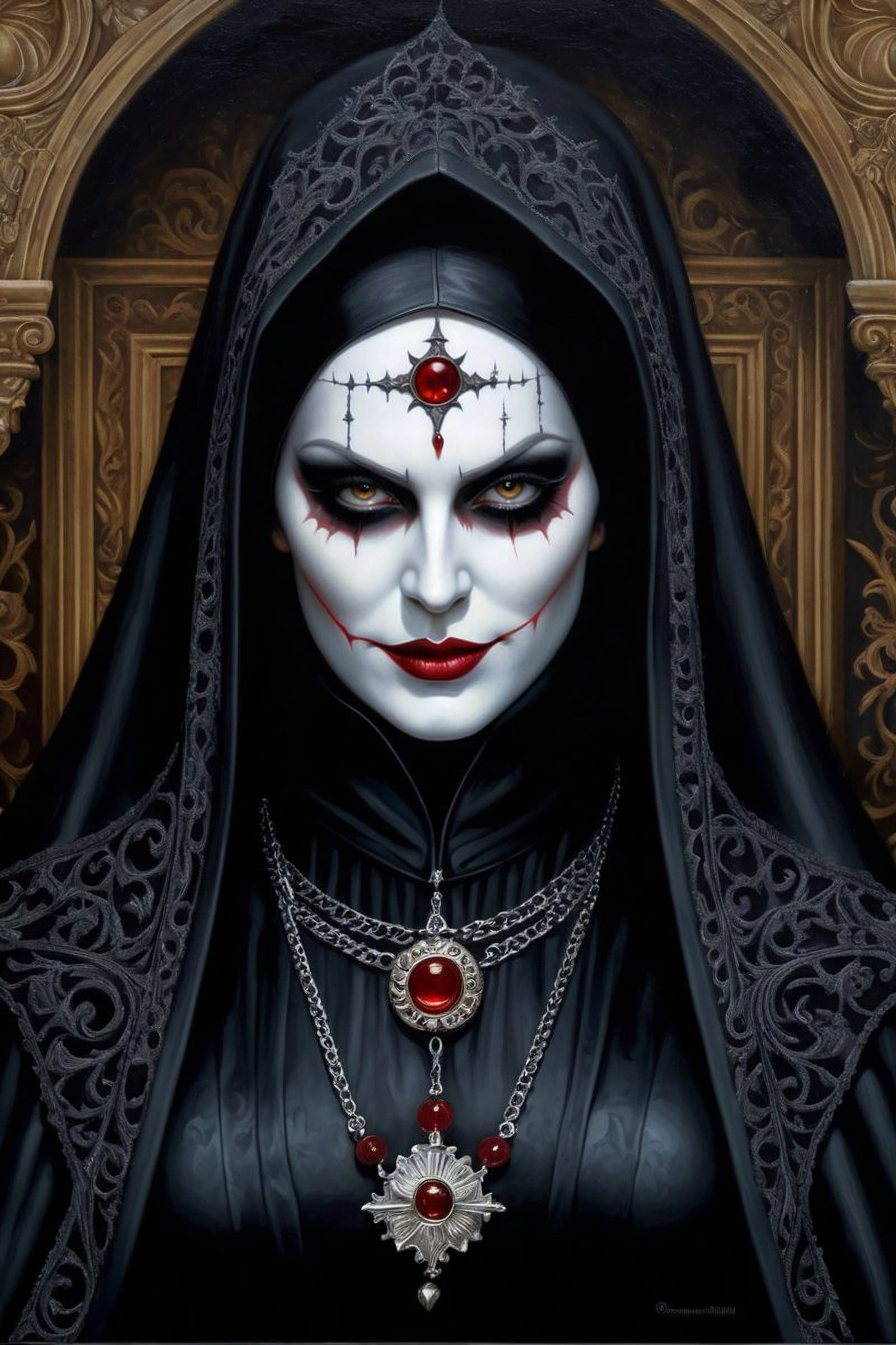 AI generated: An oil painting of the (true evil:1.2), in the style of trompe - l'Sil illusionistic detail, blink -...