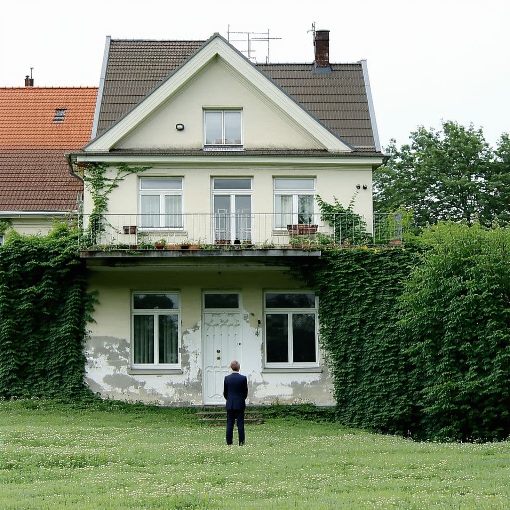 AI generated: house with person in front