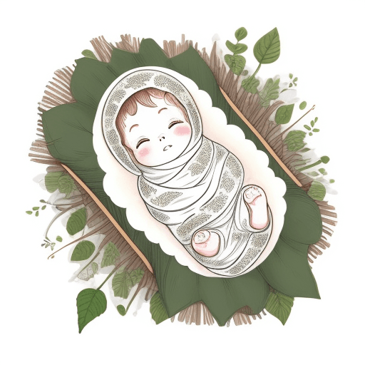 AI generated: 1. Hand-Drawn Baby Bundle
Concept: A warm, hand-drawn illustration of a baby wrapped in a soft bundl...