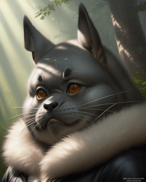 AI generated: portrait of real life totoro, hyperrealistic, very detailed fur, big detailed eyes, sharp focus, fin...