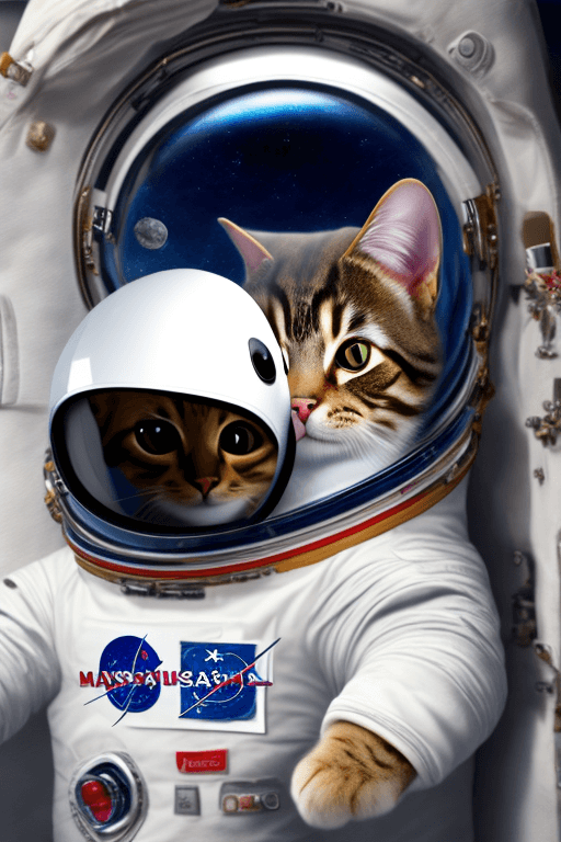 AI generated: realistic, ((Masterpiece, best quality)), cute cat in astronaut suite, Ultra-High-Definition, (Maste...
