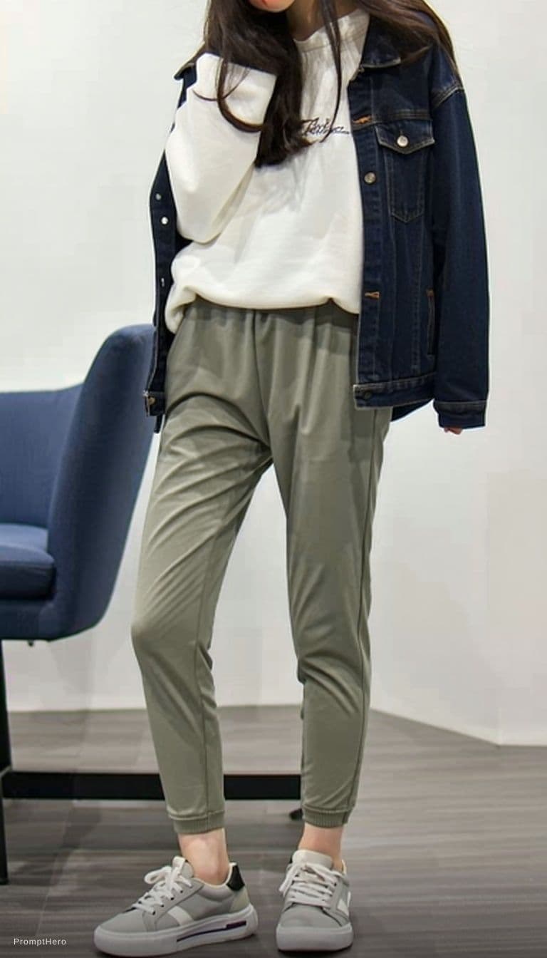 AI generated: Make the girl has cool camel toe pants mark 