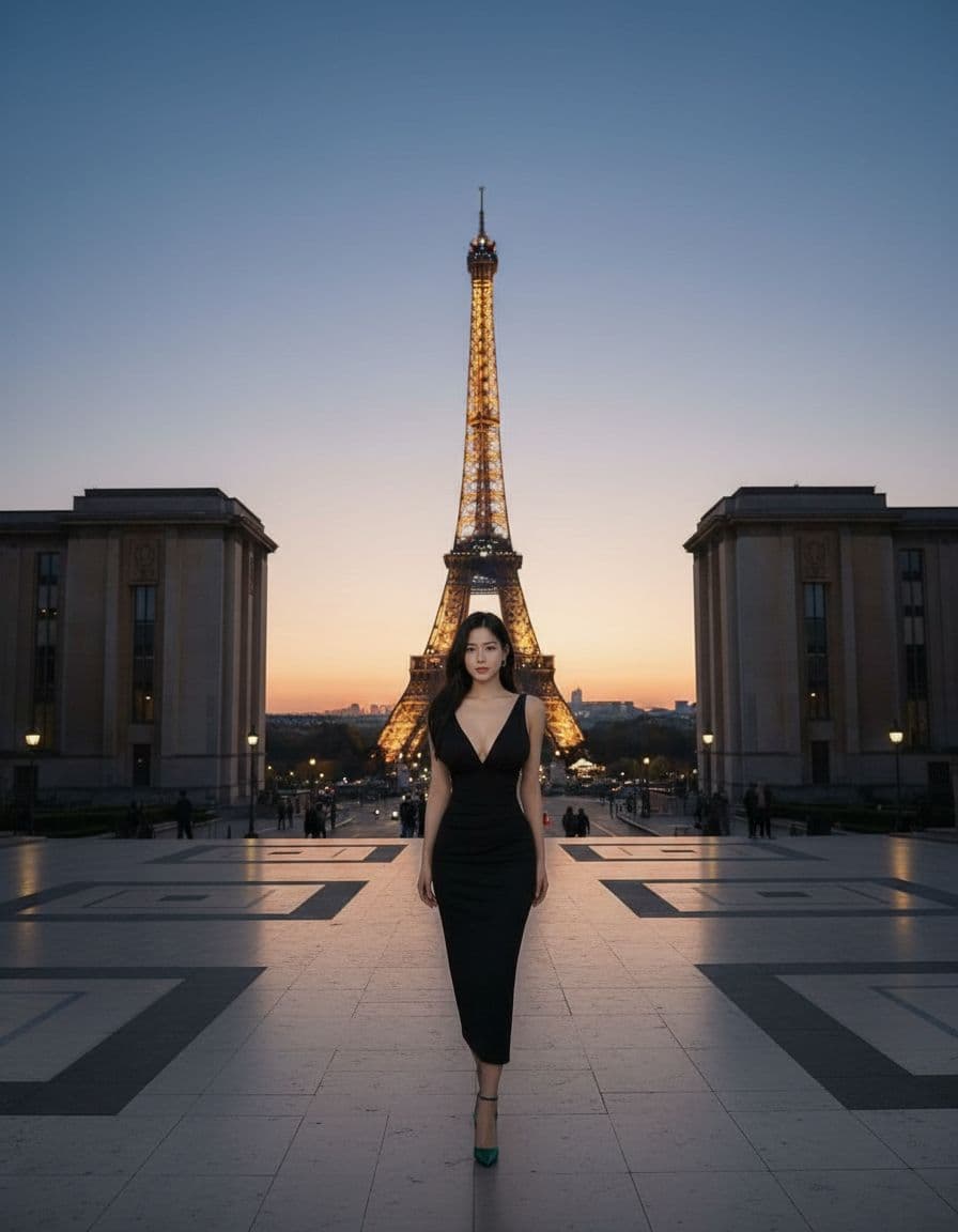 AI generated: je marche seul Trocadéro