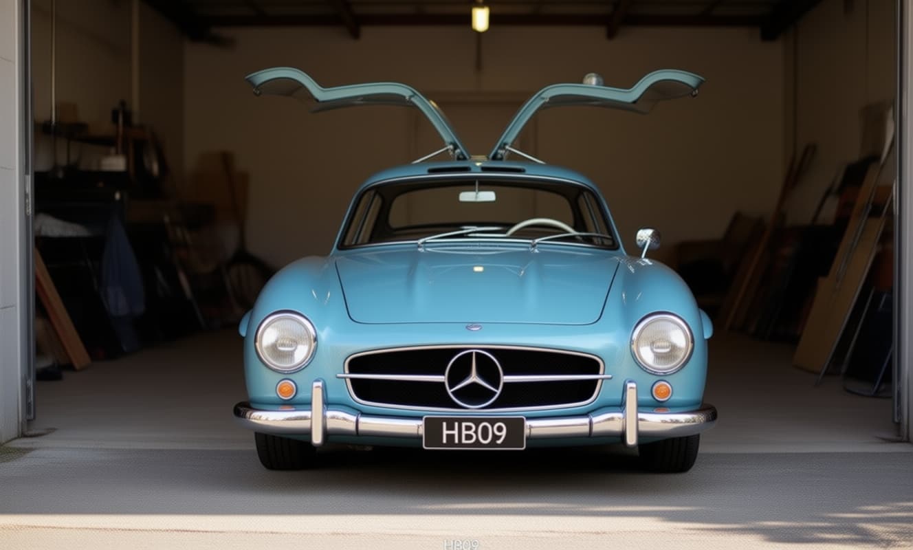 AI generated: Mercedes in the garage

With the discreet and very small "HB09" watermark on the license plate