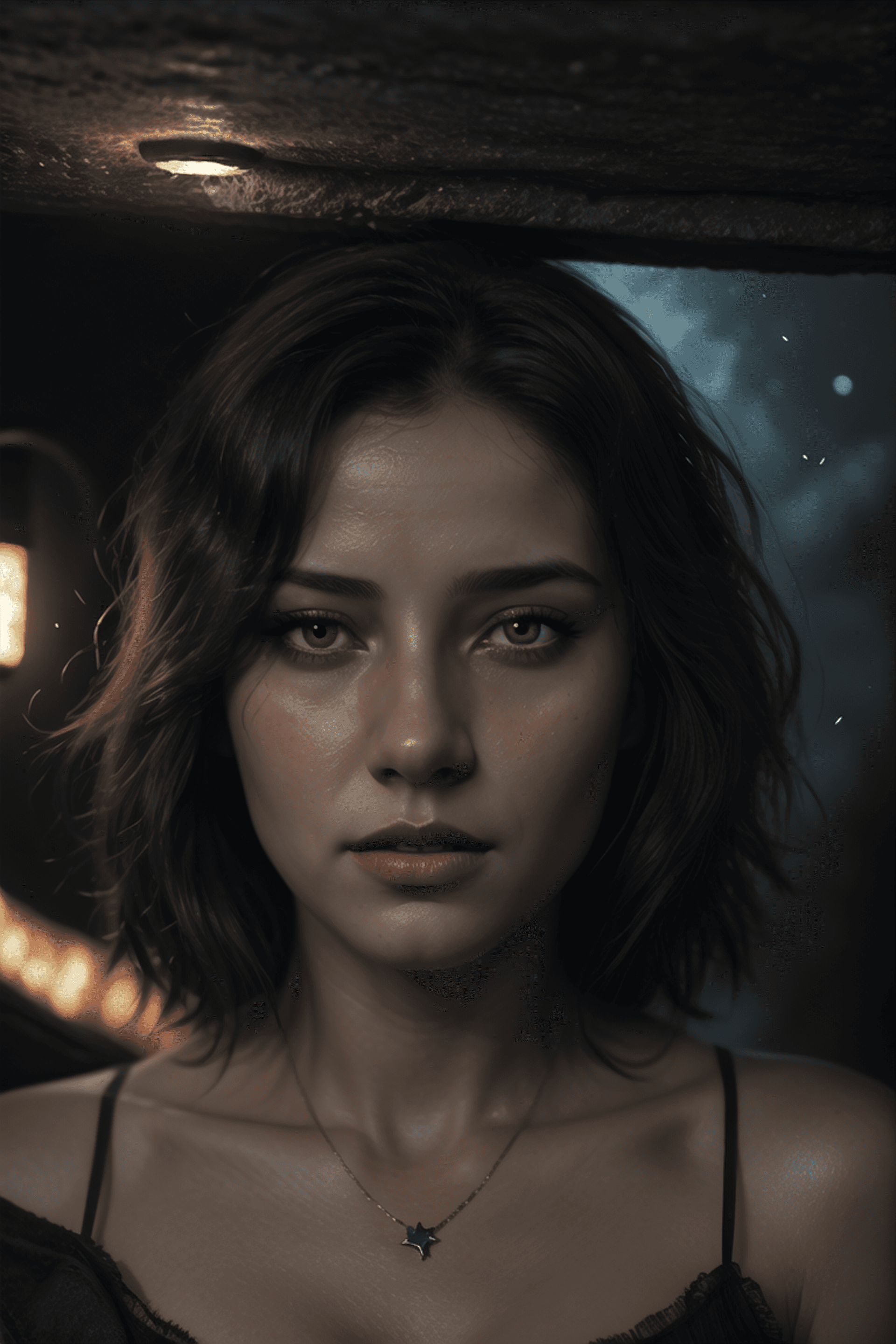 AI generated: Madonna ,iredescent light ,cinematic hard blue lighting,high angle hd 8k sharp shallow depth of fiel...