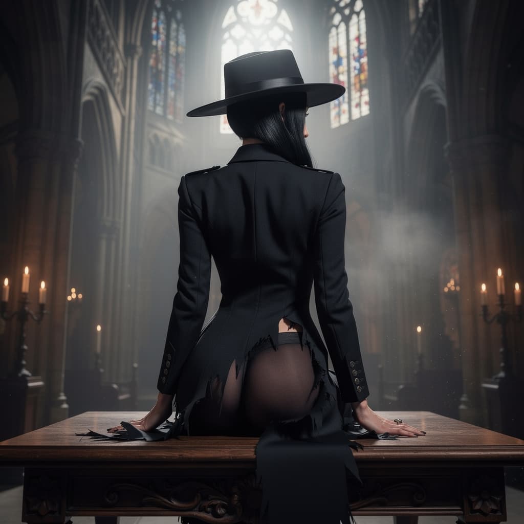 AI generated: In this evocative and striking photorealistic portrait, we are drawn into a world where the elegance...