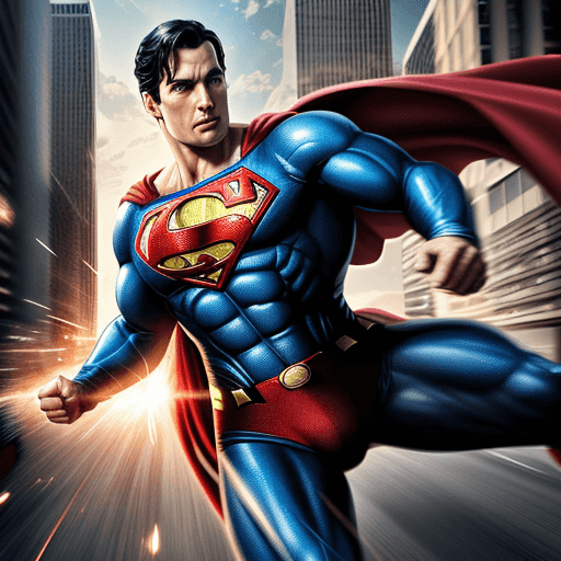 AI generated:  Pollice fight with superman, 4 k ultra hd 