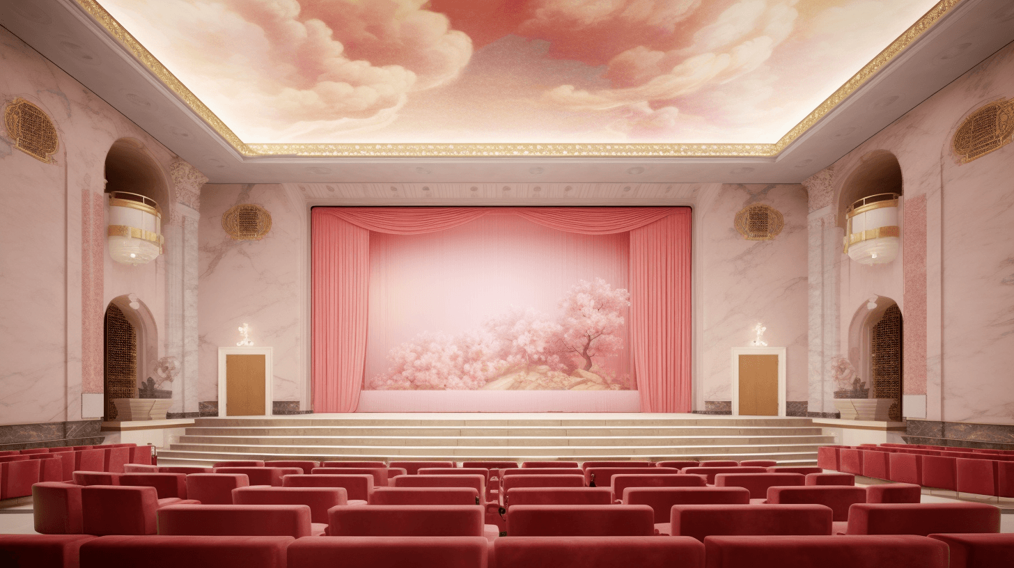 AI generated: Classic theater with an elegant design, refined cultural atmosphere, and marble facade, inspired by ...