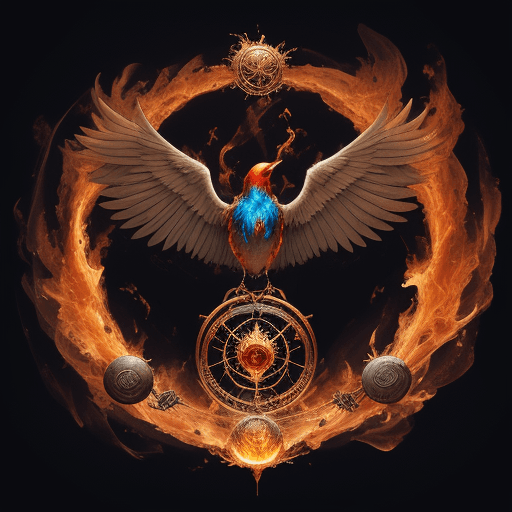 AI generated: 🐦 🔥, transformation, alchemy, equilibrium, life, death, destiny. 