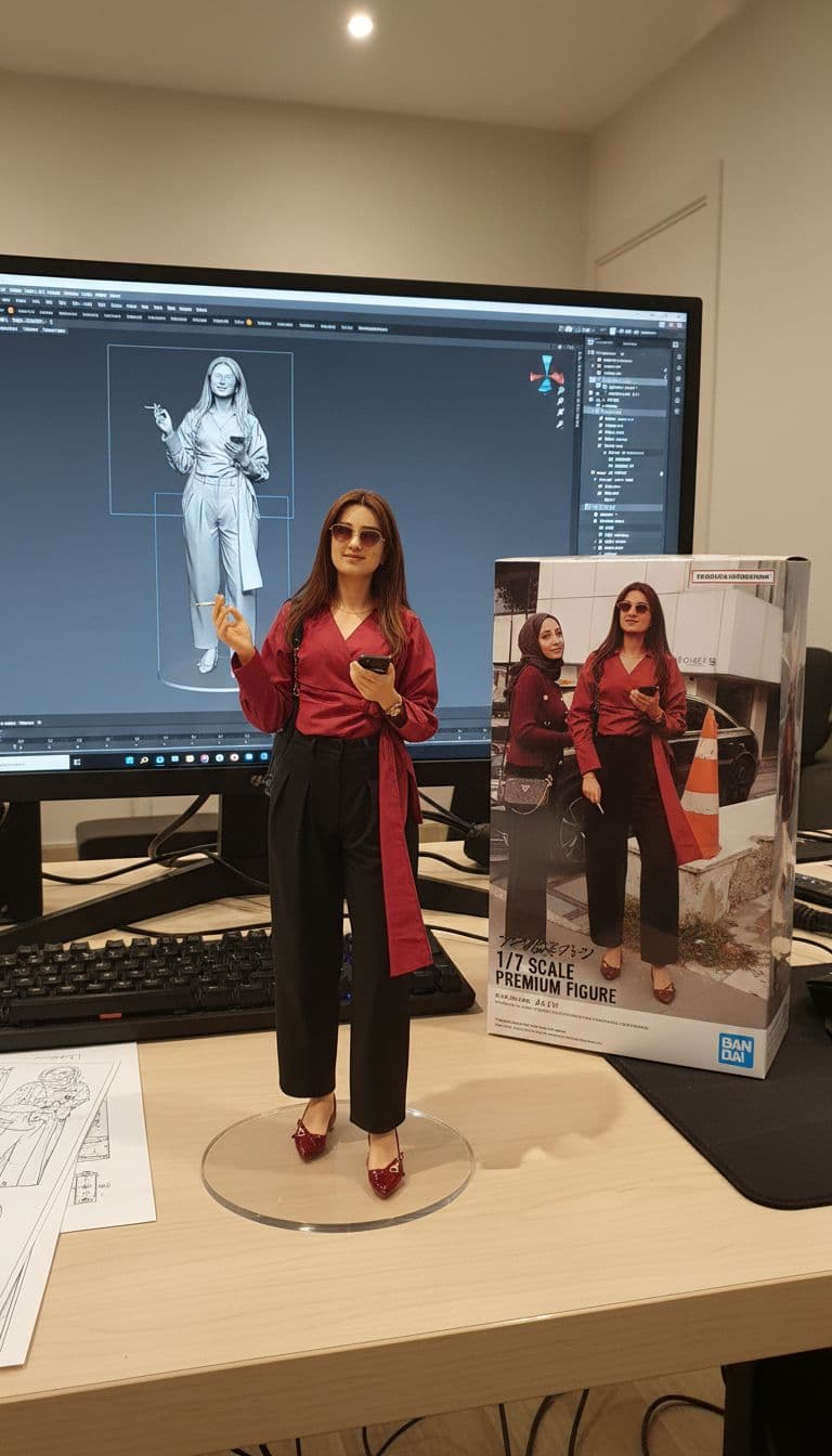 AI generated: Create a 1/7 scale commercialized figure of the character in the illustration, in a realistic style ...