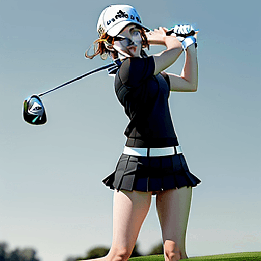 AI generated: Emma Watson golf playing
