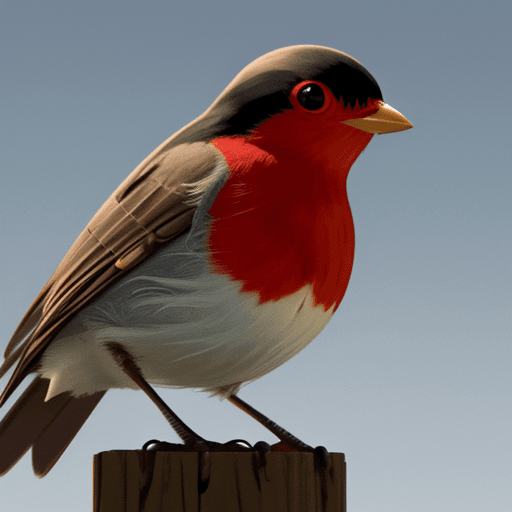 AI generated: Flag, robin bird with a hood