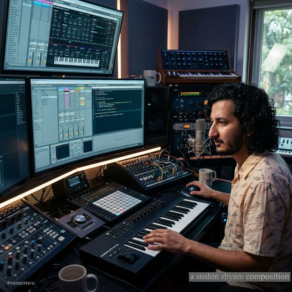 AI generated: Gernate a image like realistic music programming image and high quality 