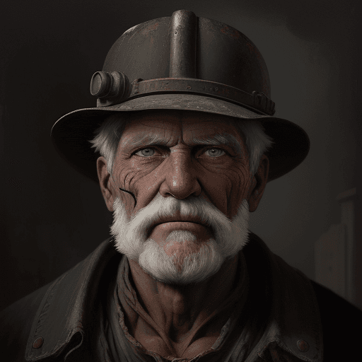 AI generated: a portrait of an old coal miner in 19th century, beautiful painting with highly detailed face by gre...