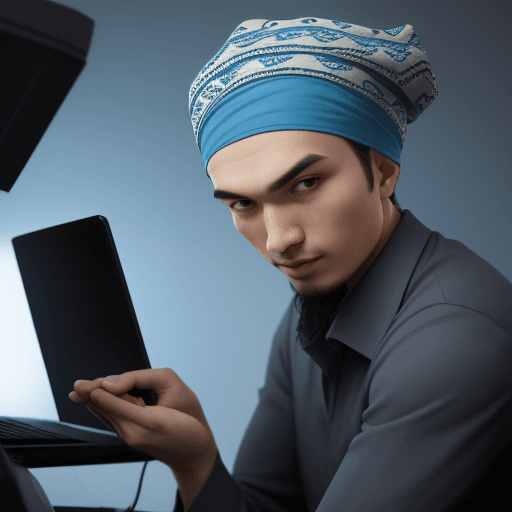 AI generated: it specialist with uzbek skullcaps