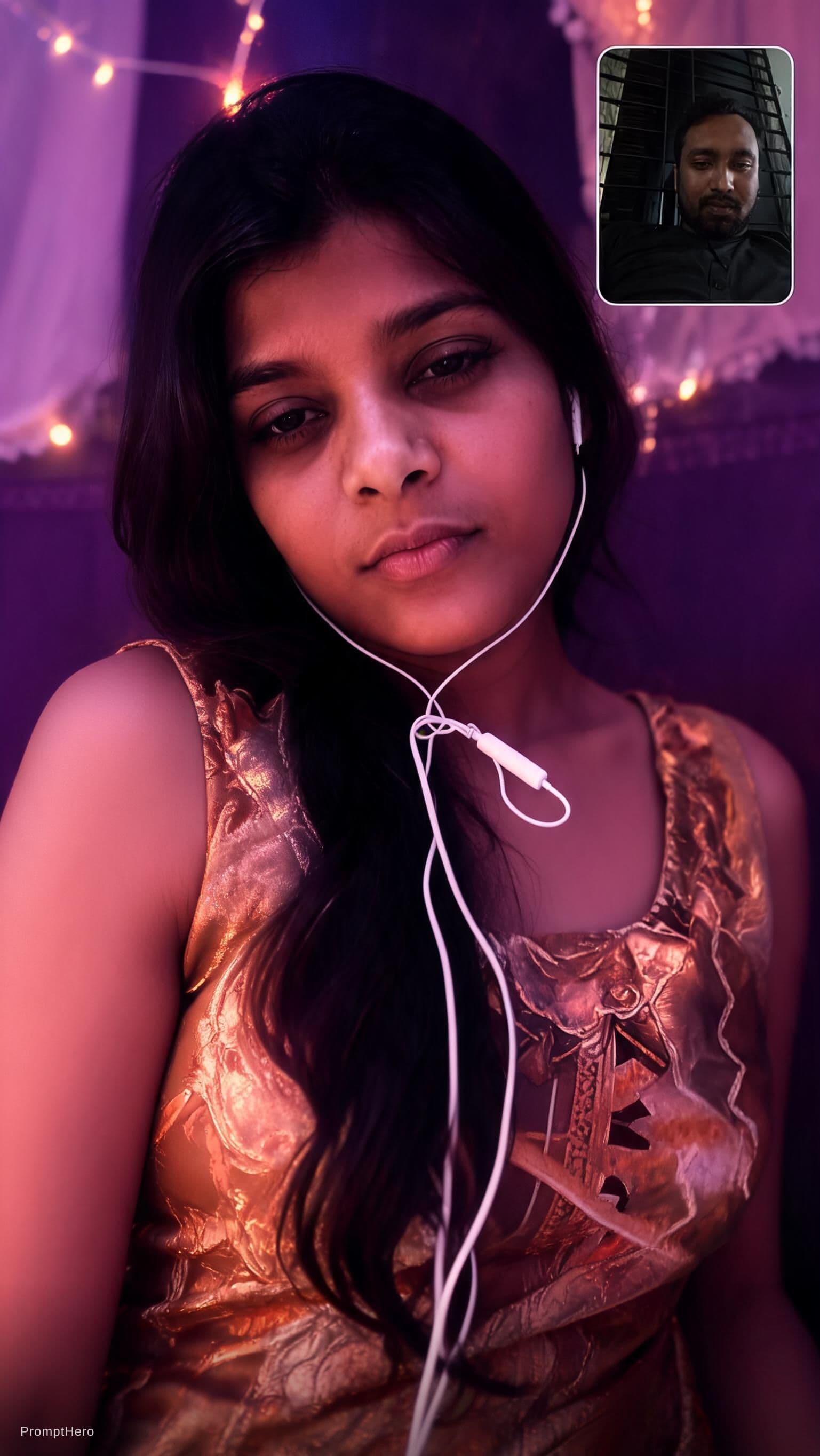 AI generated: create a attractive and exotic picture of attached girl, make her dress sleeveless with bolt pose