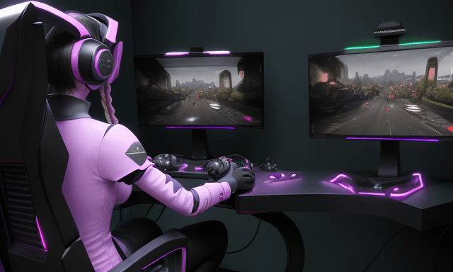 AI generated: Hyper realistic gaming metaverse. Not people