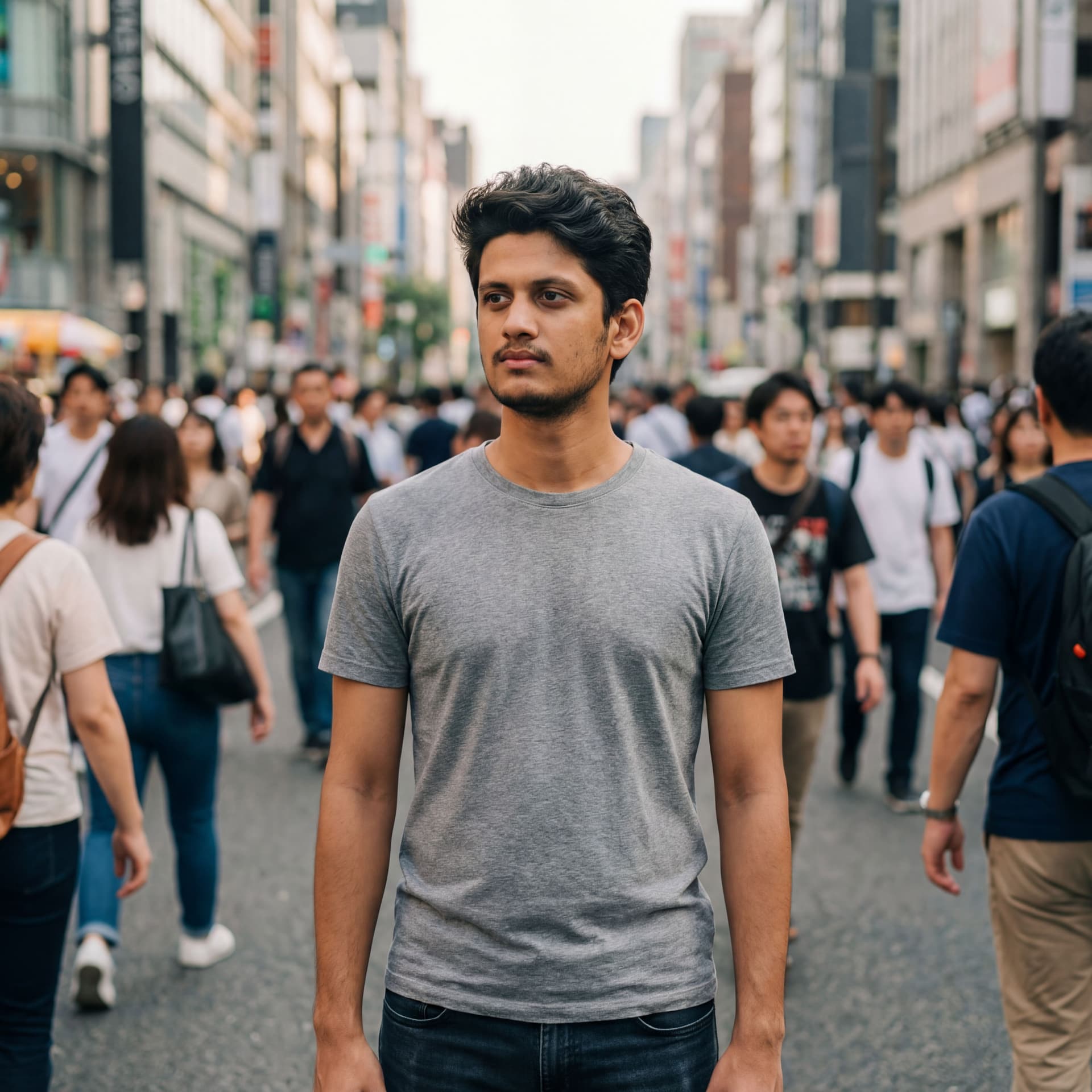 AI generated: {
  "Objective": "Create an ultra-realistic 8K candid street portrait capturing quiet emotion and au...