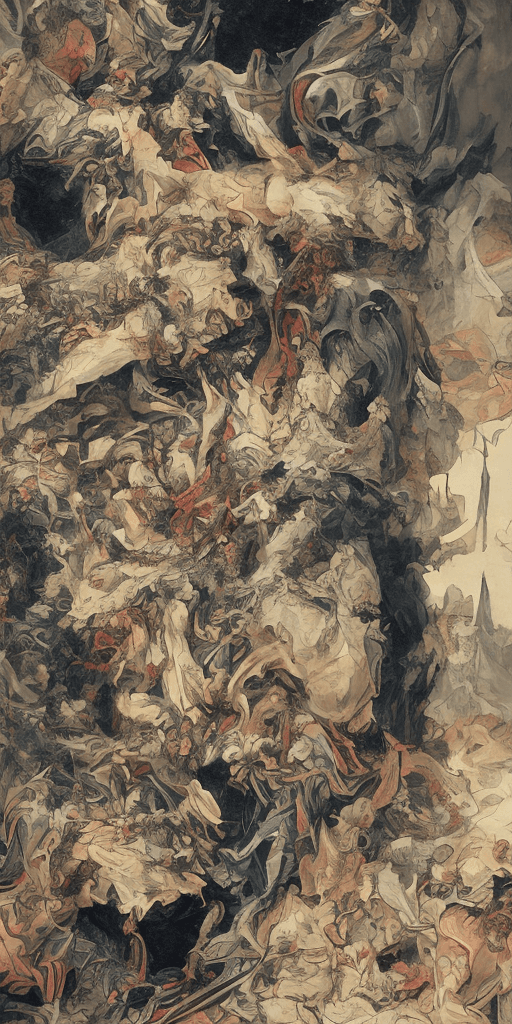 AI generated: A shinobie hiding a blade in his hair bruch killing a target